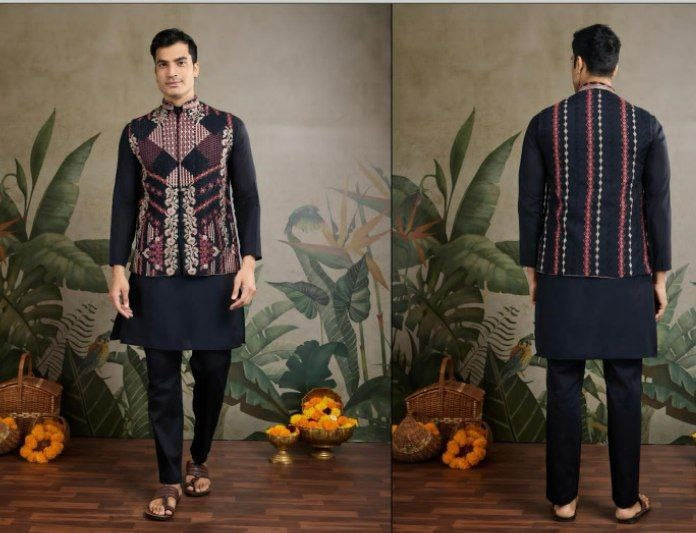 Rajwada Attire 2025 – Men’s Festive Kurta with Koti Set 🕺 | Royal Ethnic Wear
