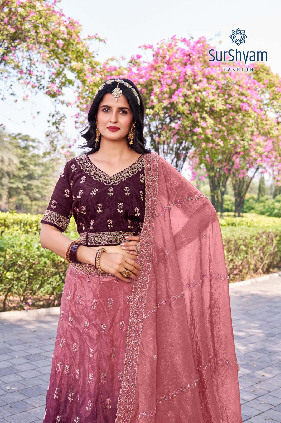 Indian Luxurious Maroon Wedding Lehenga – Designer Bridal Ensemble