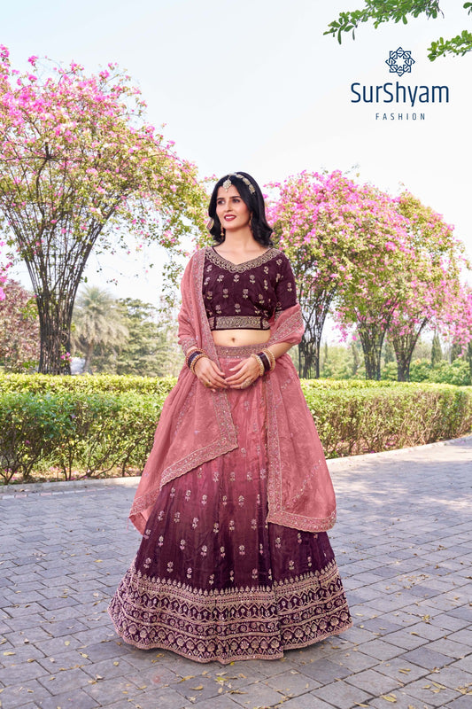 Indian Luxurious Maroon Wedding Lehenga – Designer Bridal Ensemble