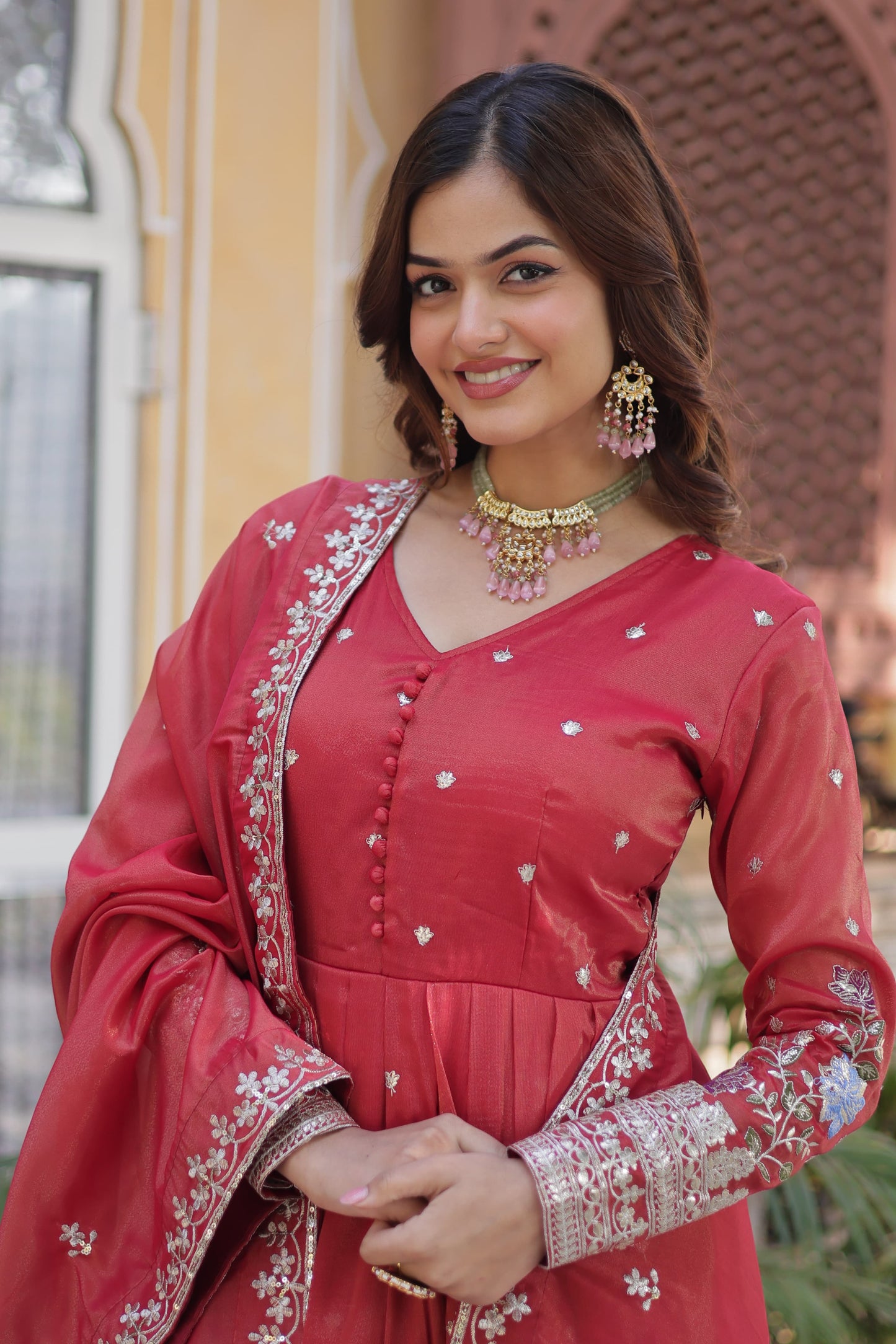 Buy Premium Ready-Made Gown & Dupatta Set – Festive Indian Dresses