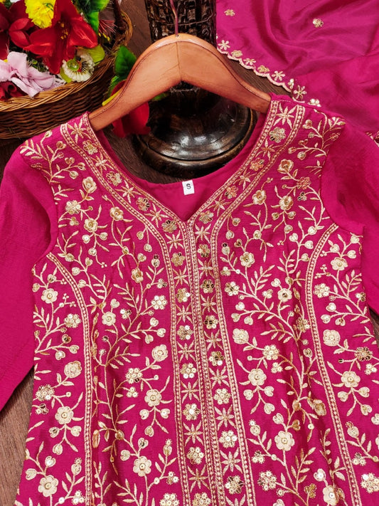 New Designer Chinon Sharara Suit ✨ with Elegant Sequin Embroidery – Perfect for Parties & Festive Occasions