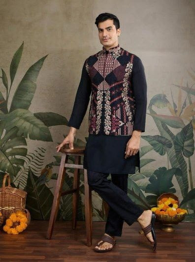 Rajwada Attire 2025 – Men’s Festive Kurta with Koti Set 🕺 | Royal Ethnic Wear