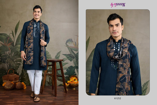 Men's Viscose Kurta Set with Dupatta and Pajama